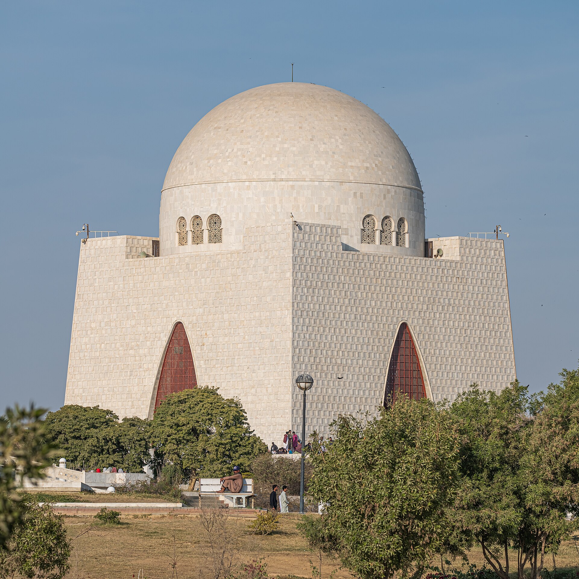 Muhammad Ali Jinnah Mausoleum (Mazar-e-Quaid) — white-marble arches and architectural detail in Karachi